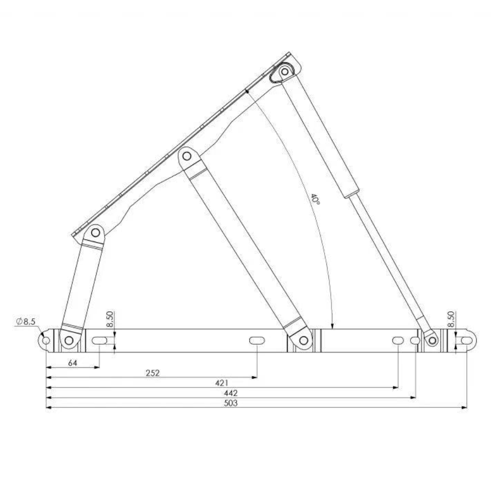 pneumatikus tároló ágy emelő mechanizmus